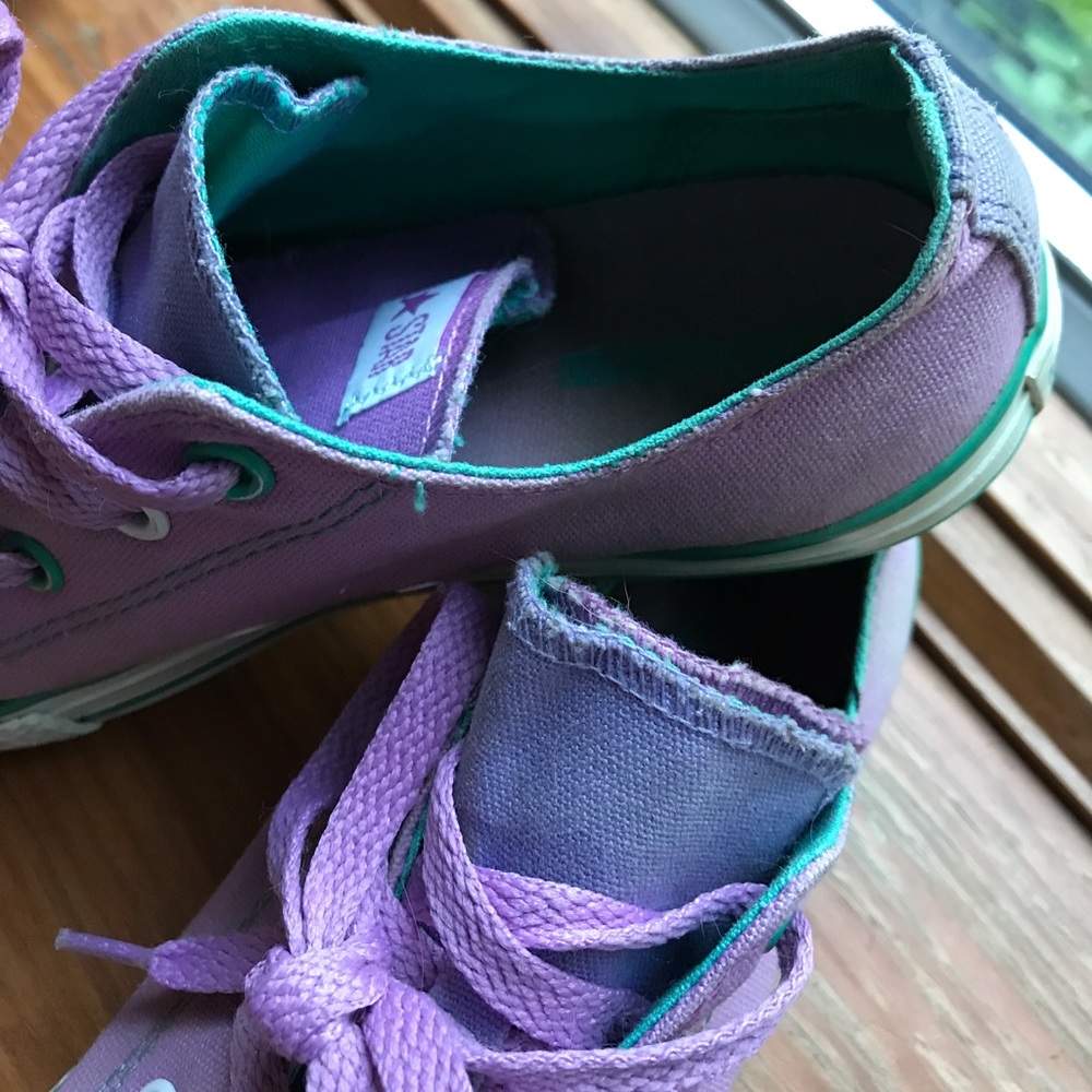 One of a kind purple and teal Converse sneakers - Picture 5 of 7